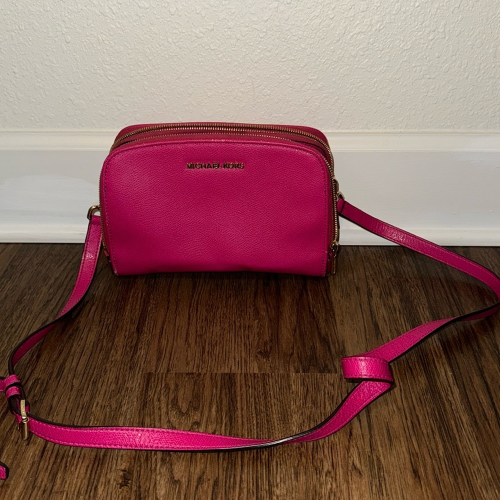 Michael Kors hot pink small shoulder bag